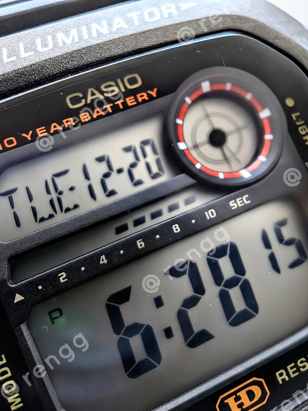 Casio Illuminator Digital Watch - Black Case with Tan Strap